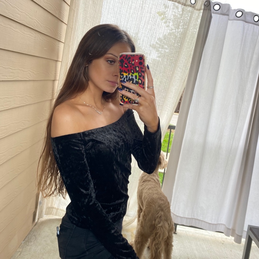 Off the shoulder black top